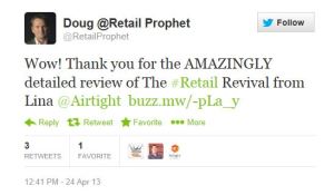 Doug Stephens response to book review tweet